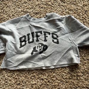 CU BOULDER GREY CROPPED SWEATSHIRT